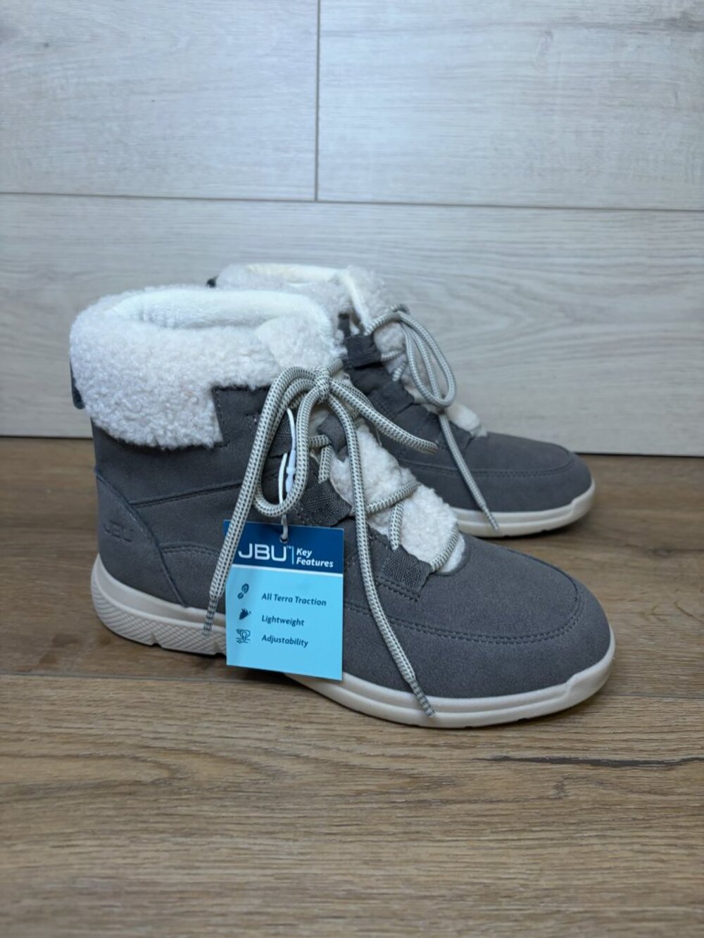 JBU Womens Freeze Round Toe Snow Boots Gray Size 6M NWT